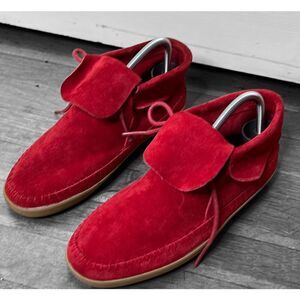 Vans Surf Sliders Mohikan Red Suede Leather Moccasins  Size 6